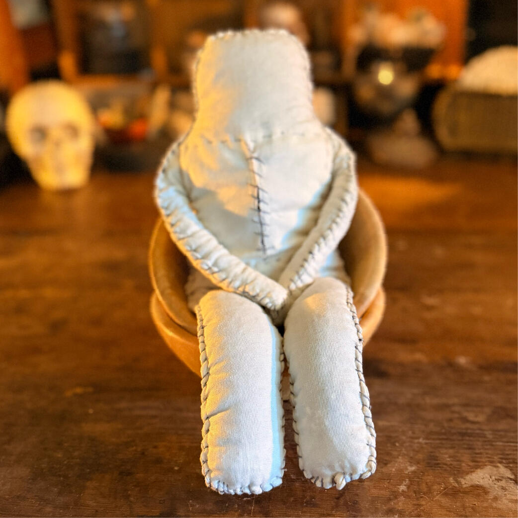 Ragfolk - Faceless until you say otherwise Plain seated cloth poppet weighted with salt and herb, a ritual surrogate vessel, Ragfolk by WMFrewolfe