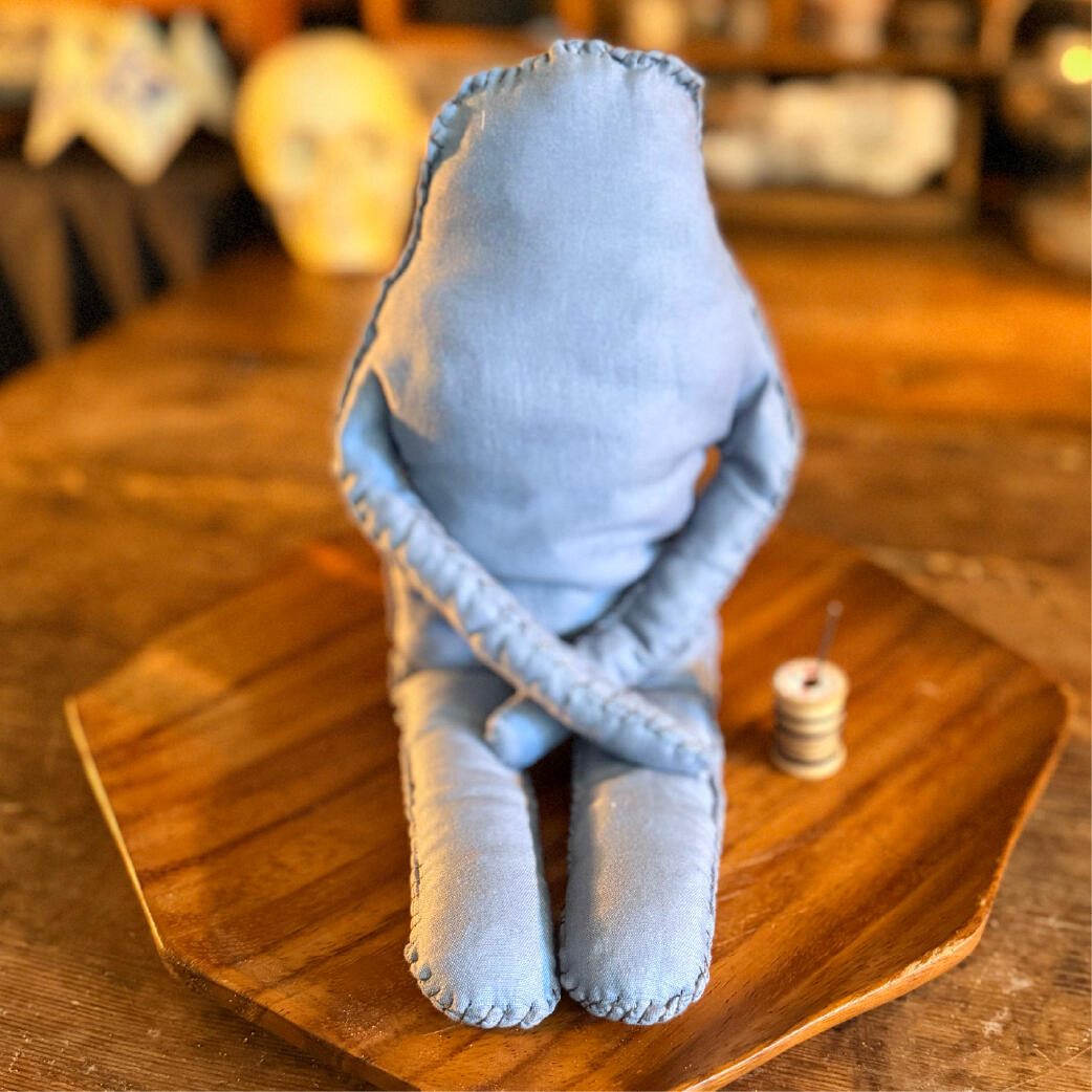 Ragfolk - A blank body waiting Handmade upcycled cloth poppet figure with stitched seams, unmarked and ready for ritual work, Ragfolk by WMFrewolfe