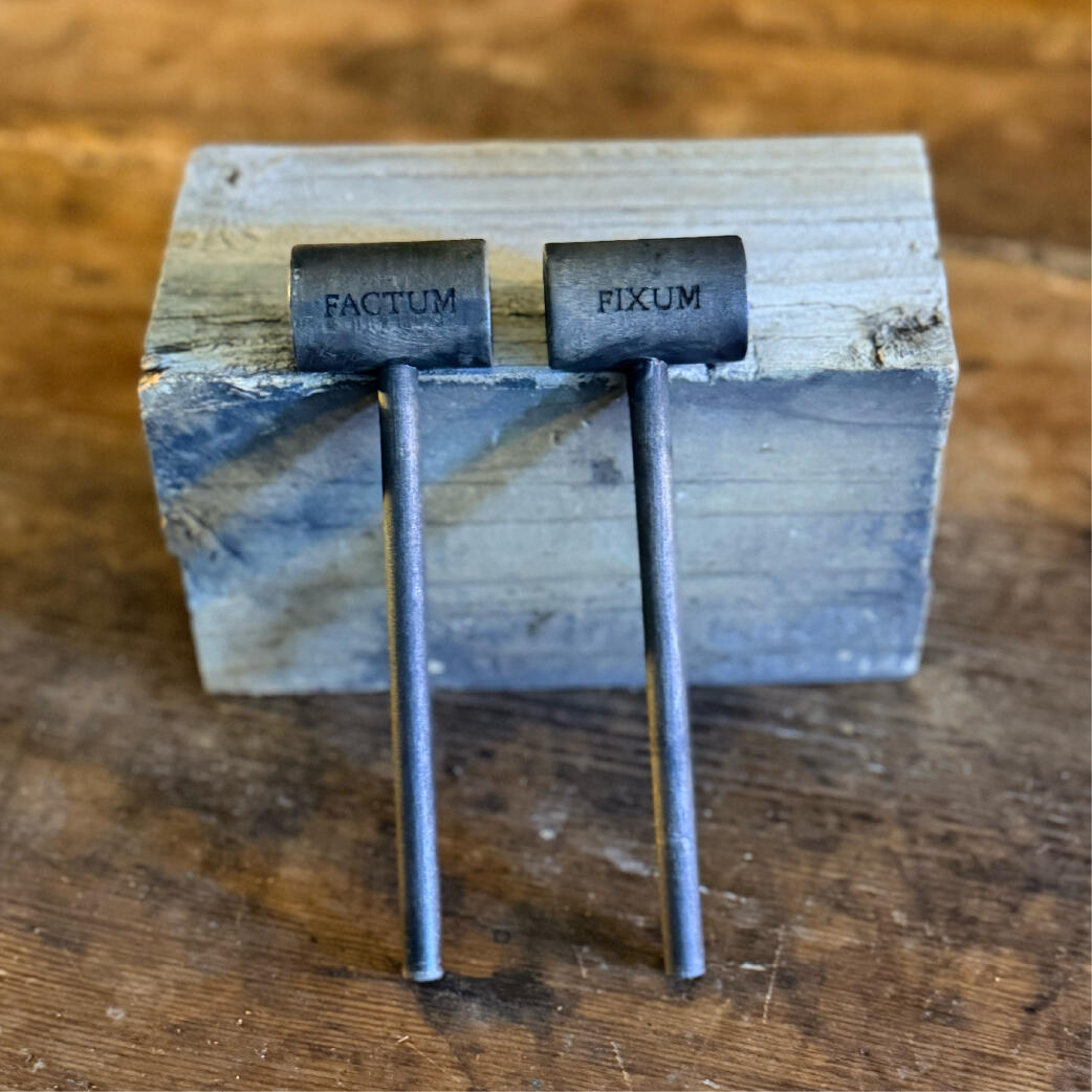 The Declarant - Factum, fixum Aged wooden ritual gavels stamped Factum and Fixum, handmade declaration tool, The Declarant by WMFrewolfe