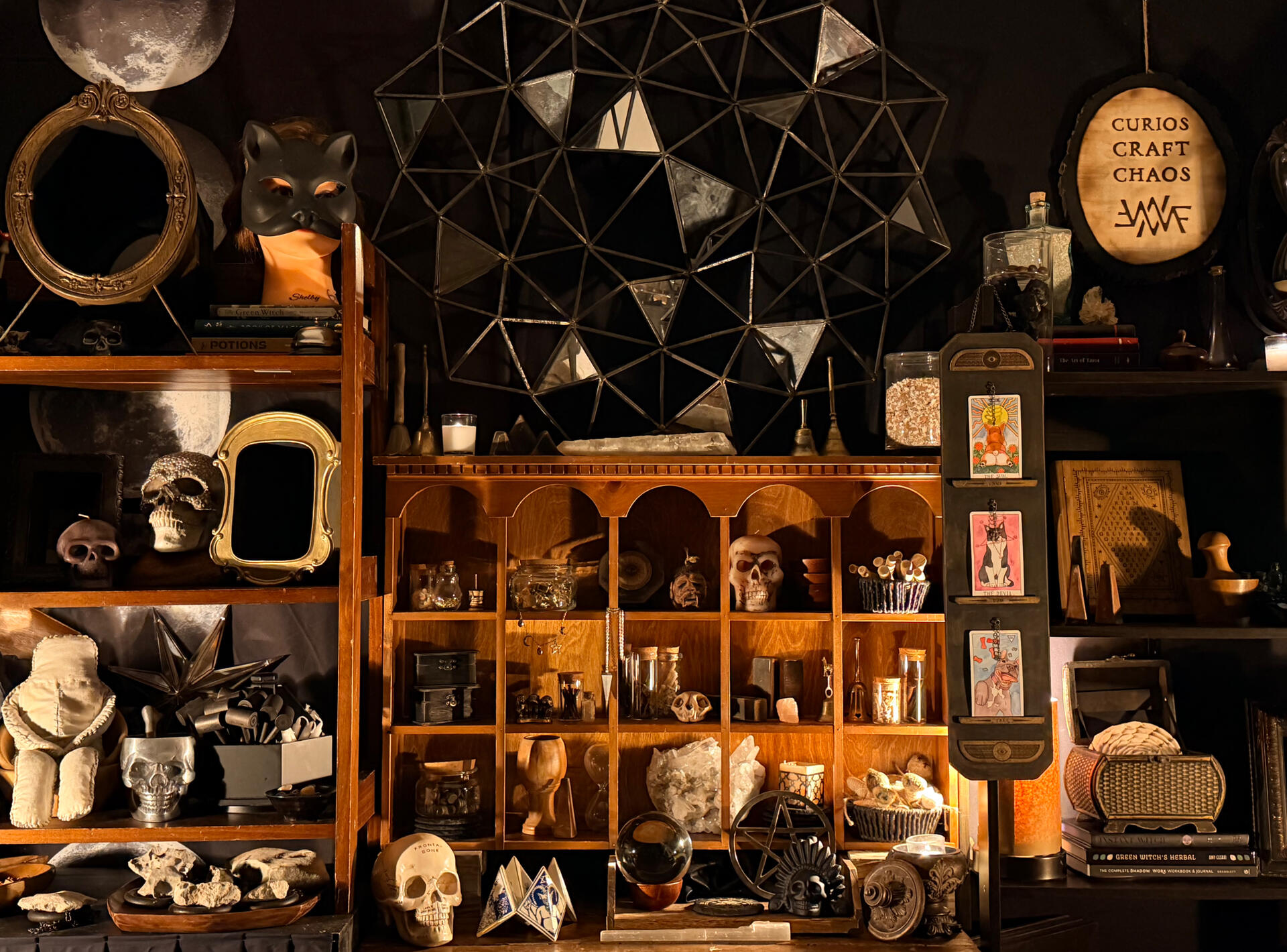 The workshop wall Various workings and tools in an active ritual workshop - WMFrewolfe